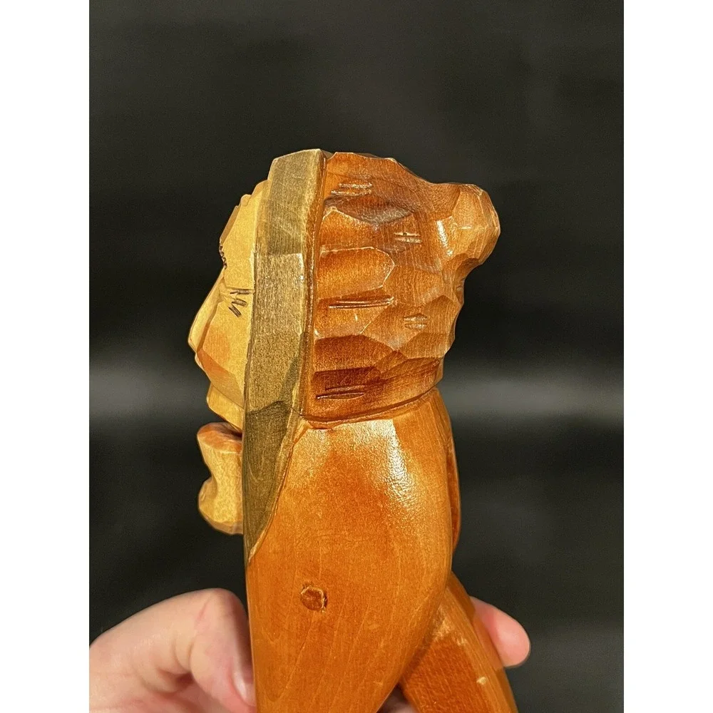 Vintage Carved Wooden Head NUTCRACKER Figural Man 